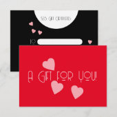 Invitation Certificat Cadeau de Saint-Valentin MODERNE Coeurs (Devant / Derrière)