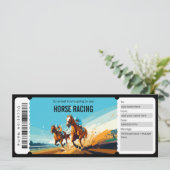 Invitation Certificat cadeau de surprise Horse Racing (Debout devant)