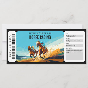 Invitation Certificat cadeau de surprise Horse Racing