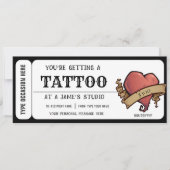 Invitation Certificat-cadeau de tatouage personnalisé pour le (Devant)