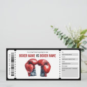 Invitation Certificat cadeau de ticket de boxe surprise (Debout devant)