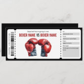 Invitation Certificat cadeau de ticket de boxe surprise (Devant / Derrière)