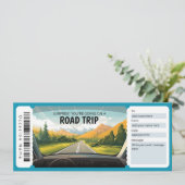 Invitation Certificat-cadeau de voyage, cadeau de voyage rout (Debout devant)