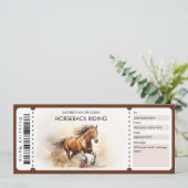 Invitation Certificat cadeau d'équitation de l'aquarelle (Debout devant)