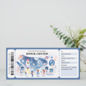 Invitation Certificat-cadeau du Centre Spatial (Debout devant)
