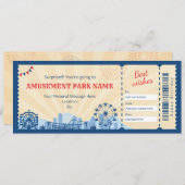 Invitation Certificat cadeau du parc du Carnaval (Devant / Derrière)