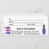 Invitation Certificat cadeau écrit à la main Watercolor Nail  (Dos)