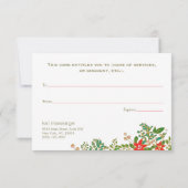 Invitation Certificat-cadeau Elegant Christas Poinsettias (Dos)