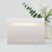 Invitation Certificat cadeau Elegant Gold Stripe (Debout devant)