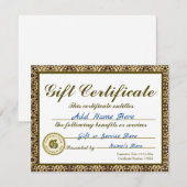 Invitation Certificat-cadeau en or personnalisé pour invitati (Devant / Derrière)