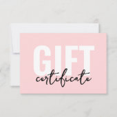 Invitation Certificat Cadeau Entreprise Rose (Devant)