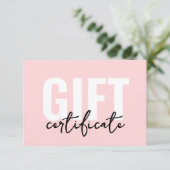 Invitation Certificat Cadeau Entreprise Rose (Debout devant)