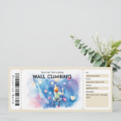 Invitation Certificat Cadeau Escalade sur Mur (Debout devant)