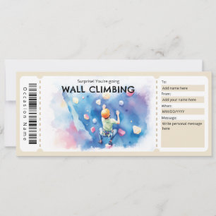 Invitation Certificat Cadeau Escalade sur Mur