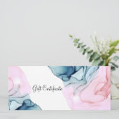 Invitation Certificat cadeau Ethereal Turquoise & Pink Inky G (Debout devant)
