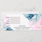 Invitation Certificat cadeau Ethereal Turquoise & Pink Inky G (Dos)