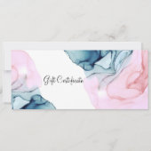Invitation Certificat cadeau Ethereal Turquoise & Pink Inky G (Devant)