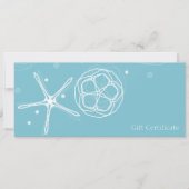 Invitation Certificat Cadeau Étoile de Mer Perle Élégante Ble (Devant)