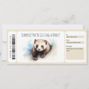 Invitation Certificat cadeau Ferret modifiable