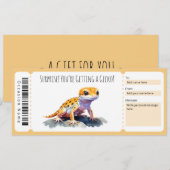 Invitation Certificat cadeau Gecko modifiable pour les amateu (Devant / Derrière)