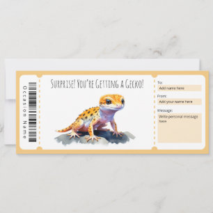 Invitation Certificat cadeau Gecko modifiable pour les amateu
