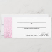 Invitation Certificat cadeau Girly Stylish Pink Sequin Black (Dos)