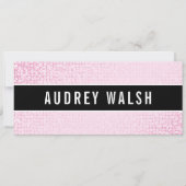 Invitation Certificat cadeau Girly Stylish Pink Sequin Black (Devant)