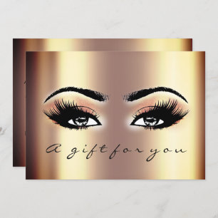 Invitation Certificat cadeau Gold Blush Lash Beauty Maquillag
