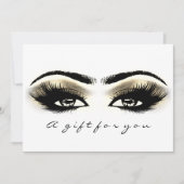 Invitation Certificat cadeau Gold White Lash Extension Maquil (Devant)