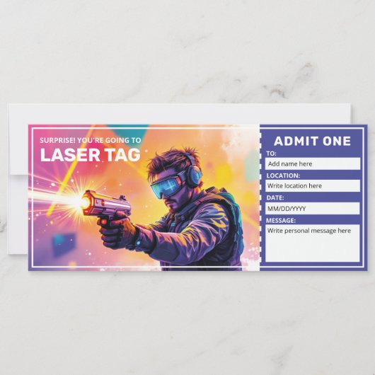 Invitation Certificat Cadeau Laser Tag (Devant)