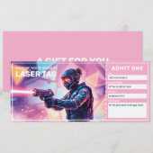 Invitation Certificat-cadeau Laser Tag (Devant / Derrière)