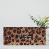 Invitation Certificat Cadeau Léopard Guépard Pailleté Scintil (Debout devant)