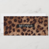 Invitation Certificat Cadeau Léopard Guépard Pailleté Scintil (Devant)