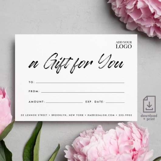 Invitation Certificat cadeau moderne chic pour petites entrep