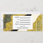 Invitation Certificat Cadeau Moderne en Or de Vague Abstraite (Dos)
