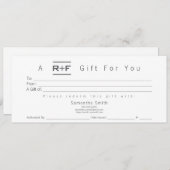 Invitation Certificat cadeau moderne R+F (Devant / Derrière)