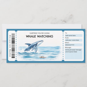 Invitation Certificat Cadeau Observation de Baleines