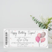 Invitation Certificat cadeau or Rose de jour Spa personnalisé (Debout devant)