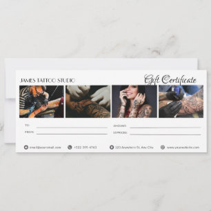 Invitation Certificat cadeau Personale pour Tattoo Studio
