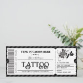 Invitation Certificat cadeau personnalisé Tattoo (Debout devant)