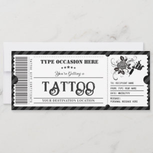 Invitation Certificat cadeau personnalisé Tattoo