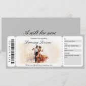 Invitation Certificat Cadeau pour Cours de Danse de Salon Sur (Devant / Derrière)