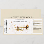 Invitation Certificat Cadeau pour Cours de Trompette (Devant / Derrière)