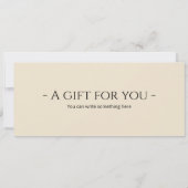 Invitation Certificat cadeau pour un cours de décoration de g (Dos)