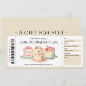 Invitation Certificat cadeau pour un cours de décoration de g (Devant / Derrière)