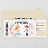 Invitation Certificat-cadeau pour un spectacle de marionnette (Devant / Derrière)