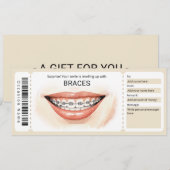 Invitation Certificat Cadeau pour un Traitement d'Orthodontie (Devant / Derrière)