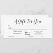 Invitation Certificat cadeau R+F (Devant / Derrière)