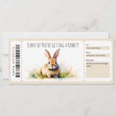 Invitation Certificat cadeau Rabbit modifiable (Devant)