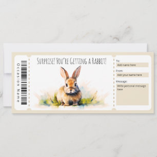 Invitation Certificat cadeau Rabbit modifiable